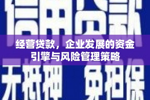 明溪经营贷款，企业发展的资金引擎与风险管理策略