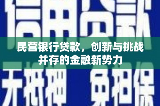 明溪民营银行贷款，创新与挑战并存的金融新势力