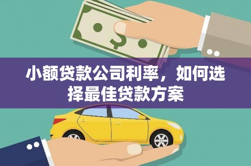 明溪小额贷款公司利率，如何选择最佳贷款方案