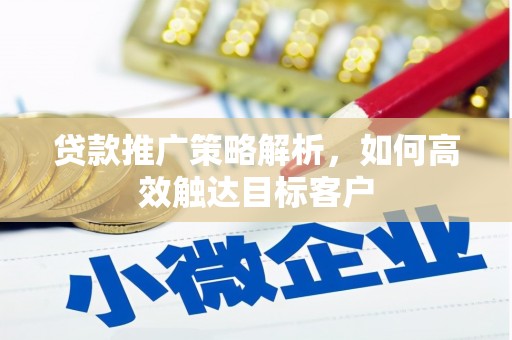 明溪贷款推广策略解析，如何高效触达目标客户