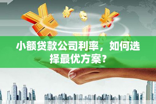 明溪小额贷款公司利率，如何选择最优方案？