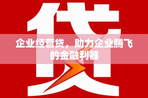 明溪企业经营贷，助力企业腾飞的金融利器