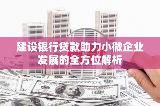 明溪建设银行贷款助力小微企业发展的全方位解析