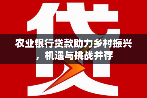 明溪农业银行贷款助力乡村振兴，机遇与挑战并存