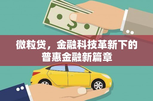 明溪微粒贷，金融科技革新下的普惠金融新篇章